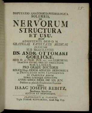 Disputatio Anatomico-Physiologica Solemnis, De Nervorum Structura Et Usu