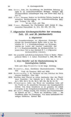 7. Allgemeine Kirchengeschichte der neuesten Zeit (19. und 20. Jahrhundert).