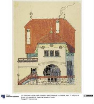 Wien, Wohnhaus Bahr, Aufriss der Ostfassade