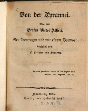 Von der Tyrannei