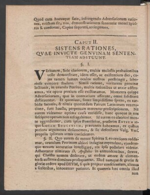 Caput II. Sistens Rationes, Quae Invicte Genuinam Sententiam Adstuunt