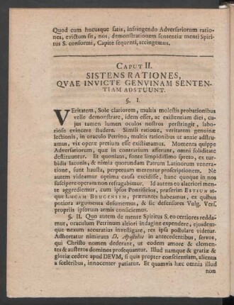 Caput II. Sistens Rationes, Quae Invicte Genuinam Sententiam Adstuunt