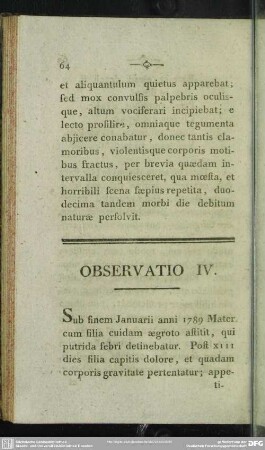 Observatio IV.