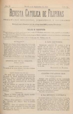 Ano II. Manila 7 de Septiembre de 1890, Núm. 83