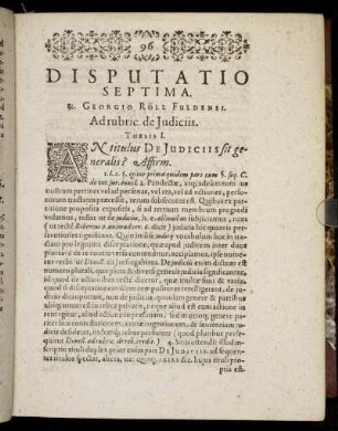 Disputatio Septima