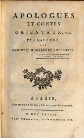 Apologues et contes orientaux