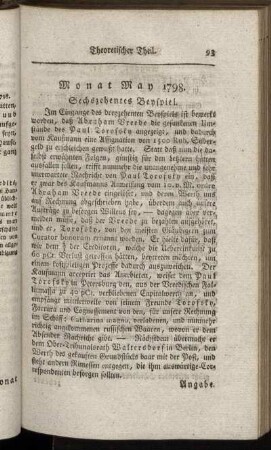 Monat May 1798. - Monat Junius 1798.