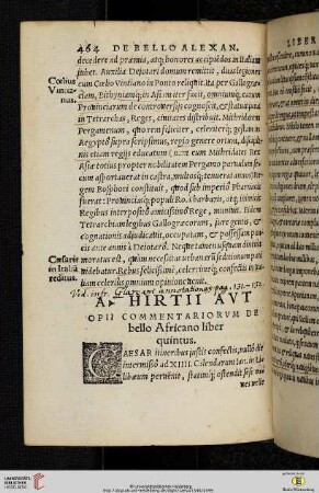 De bello Africano liber quintus