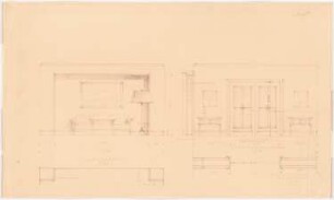Dienstwohnung des Reichsaußenministers Joachim von Ribbentrop, Berlin-Mitte Umbau: Adjutantenhaus: Wandansichten Wohnzimmer 1:20