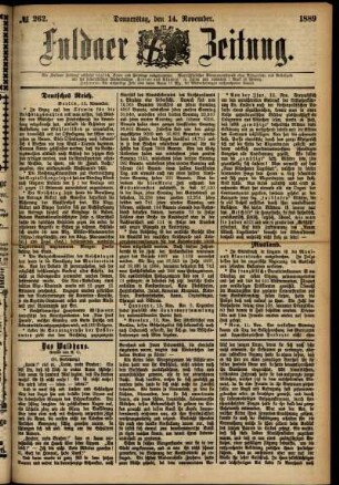 Ausgabe vom Donnerstag, den 14. November 1889.