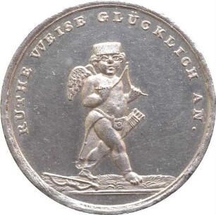 Kurfürst Friedrich August I. - Auswurfjeton auf das Planetenfest des Saturn im Plauenschen Grund anlässlich der Vermählung Kurprinz Friedrich Augusts