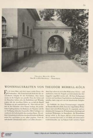 25: Wohnhausbauten von Theodor Merrill - Köln