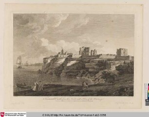 Tinmouth Castle, from the North; with a View of the Haven, &c.