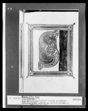 Psalter Karls des Kahlen — Buchseite mit Initiale S, Folio 70