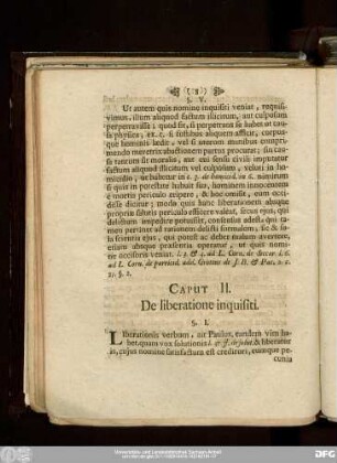 Caput II. De liberatione inquisiti.