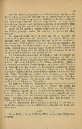 § 58-59. Inkrafttreten des Gesetzes