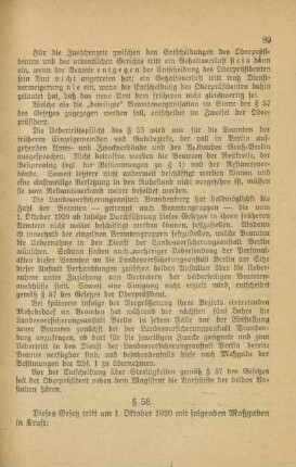 § 58-59. Inkrafttreten des Gesetzes