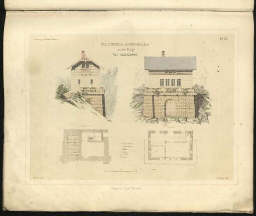 Bahnwärterhaus an der Steige bei Geisslingen. Ansichten und Grundrisse