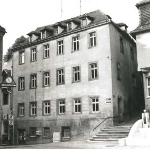 Colditz, Schloßtreppe/Ecke Baderberg. Wohnhaus. Eckansicht