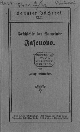 Geschichte der Gemeinde Jasenovo