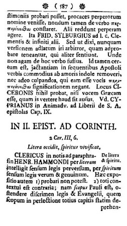 In II. Epist. ad Corinth.