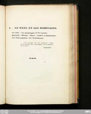 I. — Le Pays Et Les Habitants