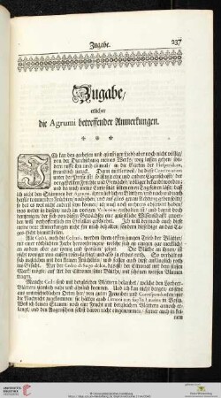 Zugabe etlicher die Agrumi betreffender Anmerkungen