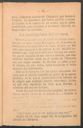 La instigadora del crimen