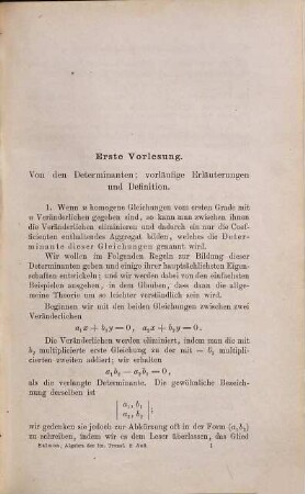 Vorlesungen über die Algebra der linearen Transformationen