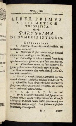 3-21, Parte I: De Numeris Integris