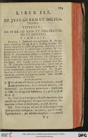 Liber III: De iure ad rem et obligatione