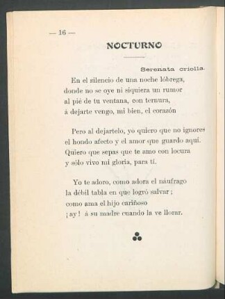 Nocturno : Serenata criolla