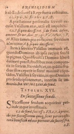 Titulus XVI. De successione feudi.