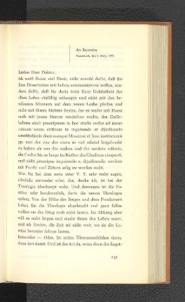 An Kleuker Wandsbeck, den 2. November 1792