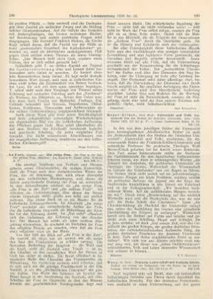 189-190 [Rezension] Le Fort, Gertrud von, Die ewige Frau