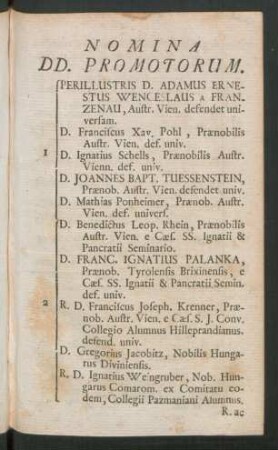 Nomina DD. Promotorum