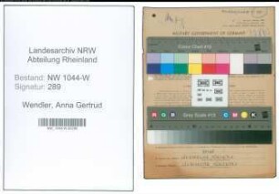 Entnazifizierung Anna Gertrud Wendler , geb. 20.01.1920 ()