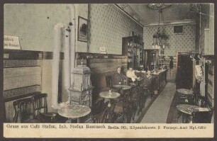 Ansichtskarte "Café Stefan", Innenraum, Köpenicker Straße 3
