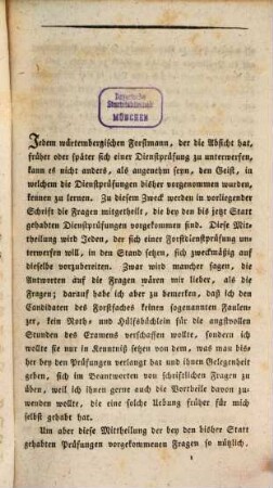 Forstliche Blätter für Würtemberg, 1. 1828