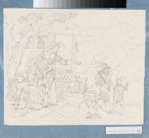 Illustration zu Schillers Wilhelm Tell, 3. Aufzug 1. Szene