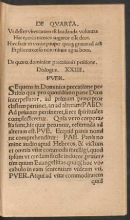 De quarta dominicae praecationis petitione. Dialogus. XXIIII.