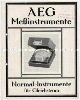 AEG-Messinstrumente, Normal-Instrumente für Gleichstrom