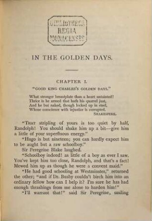 In the golden days : in 2 vol., 1