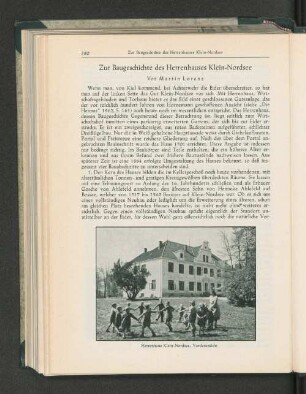 Zur Baugeschichte des Herrenhauses Klein-Nordsee