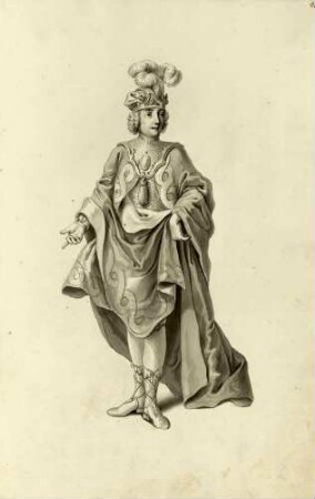 Kostüm für einen römischen Senator (aus dem Vestiarium der Oper "Attilio Regolo", aufgeführt am 12. Januar 1750 in Dresden)