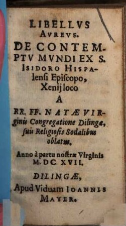 Libellus aureus de contemptu mundi