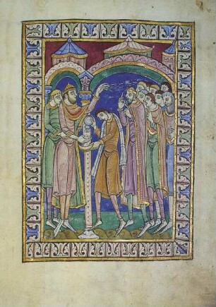 Albani-Psalter & Psalter der Christina von Markyate — S. 44 - Pilatus wäscht seine Hände in Unschuld