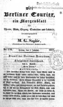 No. 578., Freitag, den 2. Januar 1829