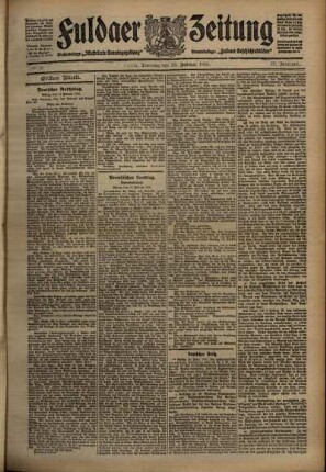 Erste Ausgabe vom Dienstag, den 15. Februar 1910.