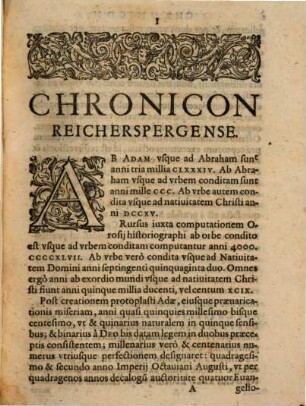 Chronicon Monasterii Reicherspergensis In Baioaria, Ante Annos CD. Congestvm : Cui accesserunt Varia Diplomata Romanorvm Pontificvm Ex M.S. Codice peruetusto